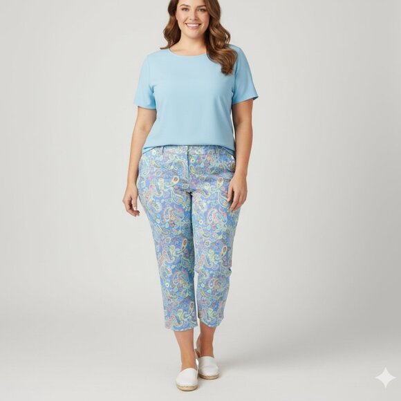 Talbots Pants - NWOT Talbots sz 16 multi paisley perfect crop pants